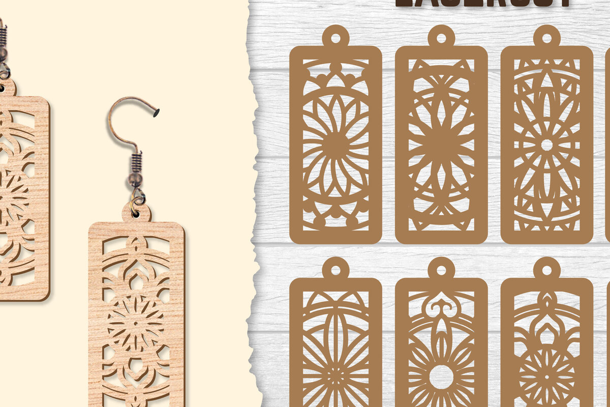 Σετ των 3 Intra απο ξύλο plywood 3mm-4mm πάχος - Σκουλαρίκια Mandala Lasercut BNDLES Δίασταση 3x3 cm INTRAFABR-120627177