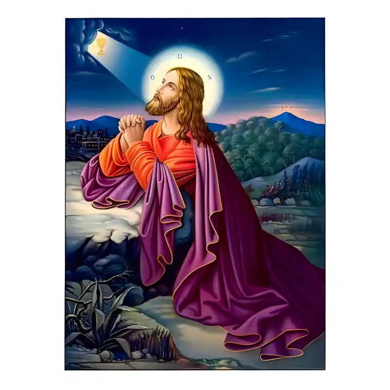 Σετ των 2 Εικόνα Ορθοδοξίας με περίγραμμα χρυσό σε ξύλο Φλαμουρίας  με  βάση Εικόνα Προσευχή εις Γεθσημανή Χειροποίητη Ελληνορθόδοξη , Κρεμαστή πλάκα βυζαντινής τέχνης, χριστιανική τέχνη Διάσταση 10x7 cm (3,9 x 2,8 ίντσες) INTRAEK-670952