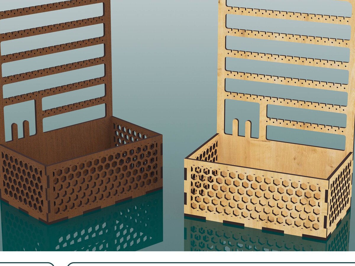 Σετ των 2 Intra απο ξύλο plywood 3mm-4mm πάχος - Αρχεία  κοπής με λέιζερ βάση σκουλαρικιών Δίασταση 200x120 cm INTRAFABR-65997856