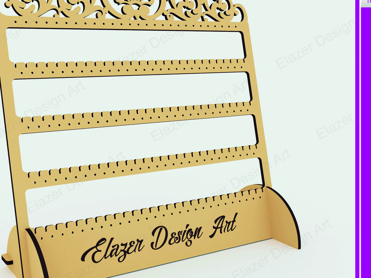 Σετ των 2 Intra απο ξύλο plywood 3mm-4mm πάχος - Αρχεία  κοπής με λέιζερ βάση σκουλαρικιών Δίασταση 300x115 cm INTRAFABR-72392342