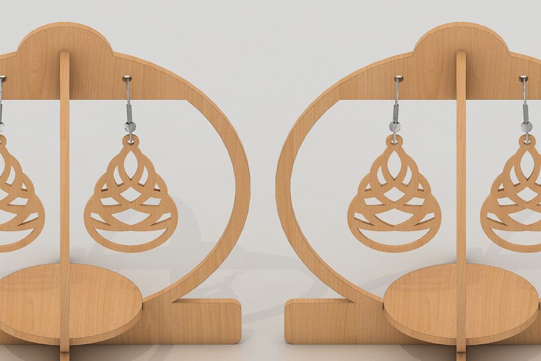 Σετ των 3 Intra απο ξύλο plywood 3mm-4mm πάχος -  για σκουλαρίκια και κοσμήματα Δίασταση 3x3 cm INTRAFABR-42952813