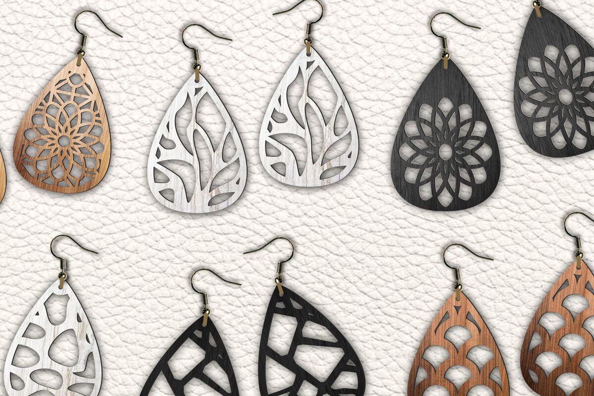 Σετ των 3 Intra απο ξύλο plywood 3mm-4mm πάχος - Σκουλαρίκια Πακέτο Δίασταση 3x3 cm INTRAFABR-28148693