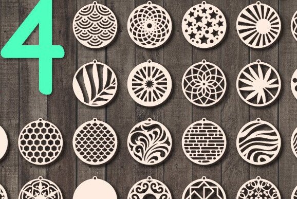 Σετ των 3 Intra απο ξύλο plywood 3mm-4mm πάχος - Σκουλαρίκια Πακέτο , 24 Σκουλαρίκια Mandala Δίασταση 3x3 cm INTRAFABR-35021539