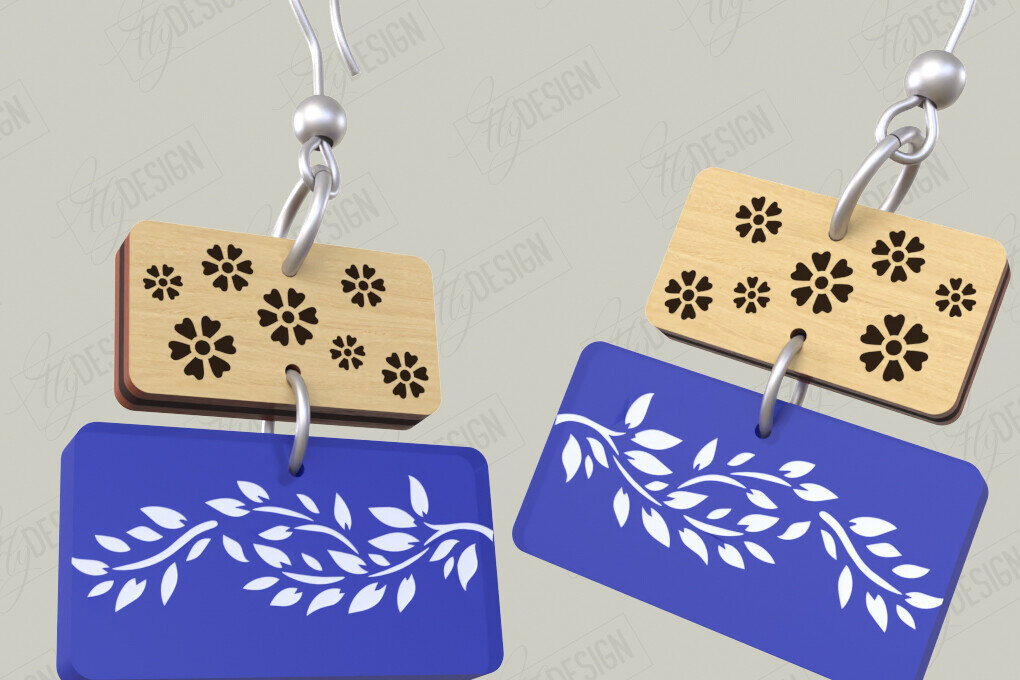 Σετ των 3 Intra απο ξύλο plywood 3mm-4mm πάχος - Σχεδιασμός Σκουλαρίκια | Laser Ακρυλικό & Ξύλο Δίασταση 3x3 cm INTRAFABR-116899126