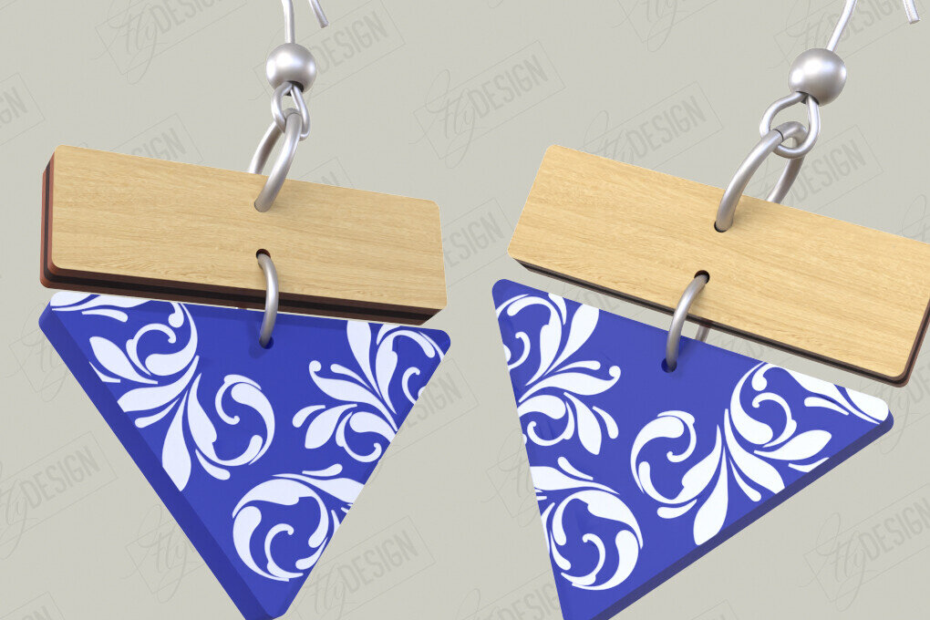 Σετ των 3 Intra απο ξύλο plywood 3mm-4mm πάχος - Σχεδιασμός Σκουλαρίκια | Laser Ακρυλικό & Ξύλο Δίασταση 3x3 cm INTRAFABR-116899157