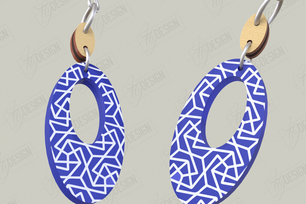 Σετ των 3 Intra απο ξύλο plywood 3mm-4mm πάχος - Σχεδιασμός Σκουλαρίκια | Laser Ακρυλικό & Ξύλο Γ Δίασταση 3x3 cm INTRAFABR-116899134