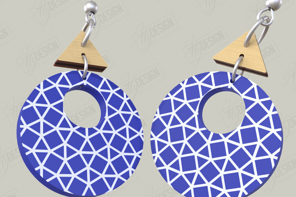 Σετ των 3 Intra απο ξύλο plywood 3mm-4mm πάχος - Σχεδιασμός Σκουλαρίκια | Laser Ακρυλικό & Ξύλο Γ Δίασταση 3x3 cm INTRAFABR-116899141