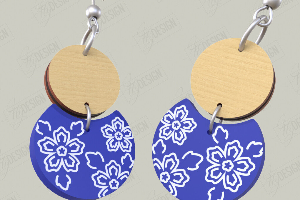 Σετ των 3 Intra απο ξύλο plywood 3mm-4mm πάχος - Σχεδιασμός Σκουλαρίκια | Laser Ακρυλικό & Ξύλο Γ Δίασταση 3x3 cm INTRAFABR-116899167