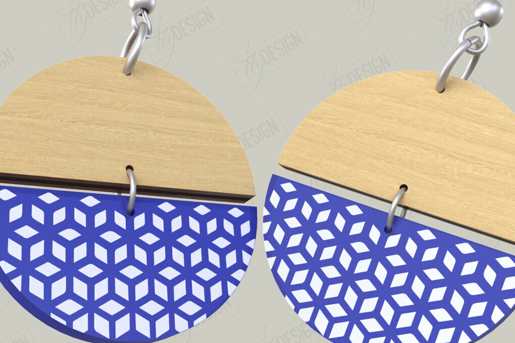 Σετ των 3 Intra απο ξύλο plywood 3mm-4mm πάχος - Σχεδιασμός Σκουλαρίκια | Laser Ακρυλικό & Ξύλο Γ Δίασταση 3x3 cm INTRAFABR-116899173