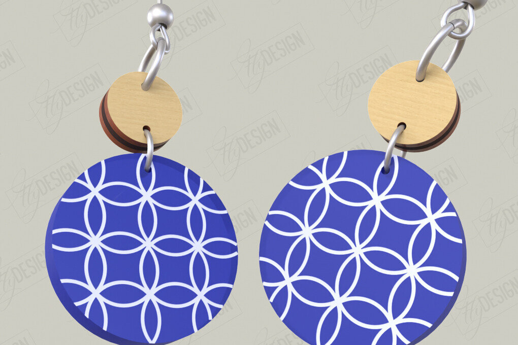 Σετ των 3 Intra απο ξύλο plywood 3mm-4mm πάχος - Σχεδιασμός Σκουλαρίκια | Laser Ακρυλικό & Ξύλο Γ Δίασταση 3x3 cm INTRAFABR-116899178