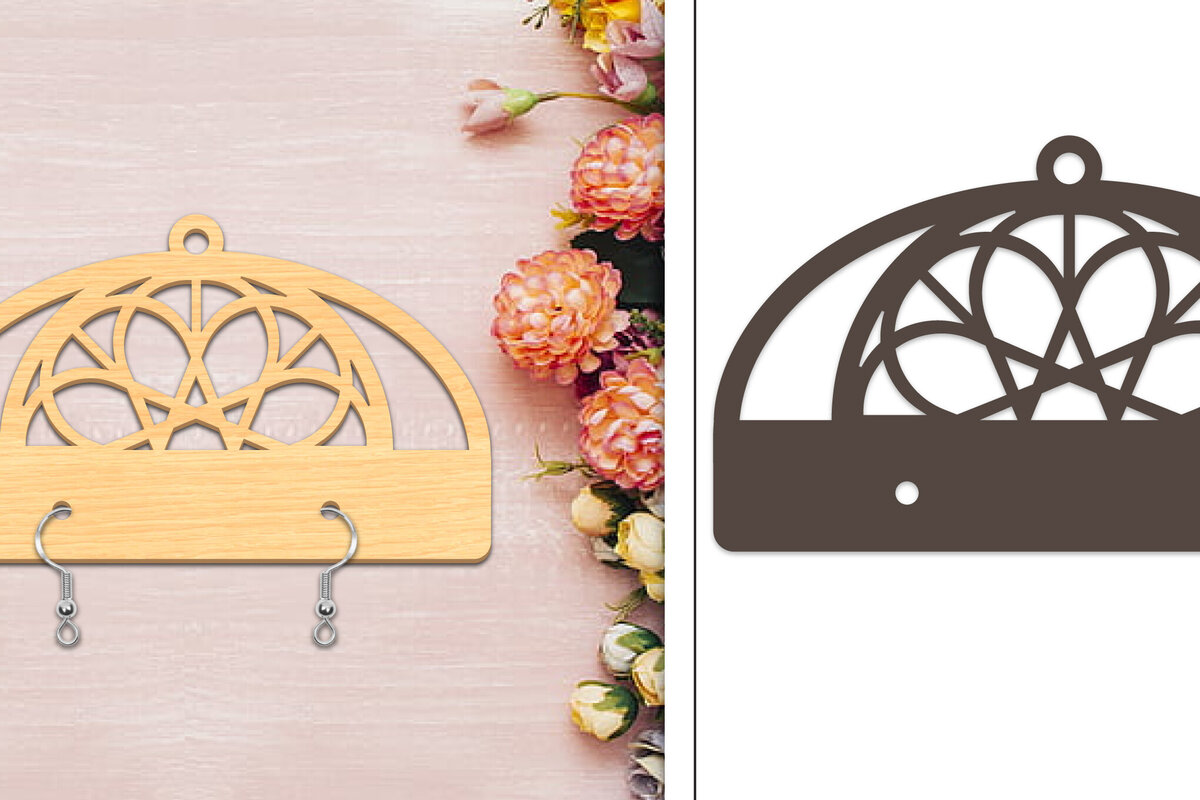 Σετ των 3 Intra απο ξύλο plywood 3mm-4mm πάχος - Στήριγμα σκουλαρίκια Laser Cut Δίασταση 3x3 cm INTRAFABR-103960674