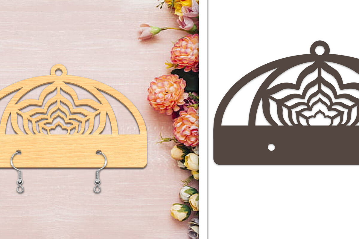 Σετ των 3 Intra απο ξύλο plywood 3mm-4mm πάχος - Στήριγμα σκουλαρίκια Laser Cut Δίασταση 3x3 cm INTRAFABR-103958531