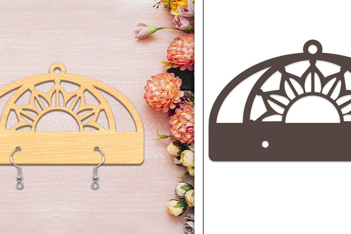 Σετ των 3 Intra απο ξύλο plywood 3mm-4mm πάχος - Στήριγμα σκουλαρίκια Laser Cut Δίασταση 3x3 cm INTRAFABR-103960079