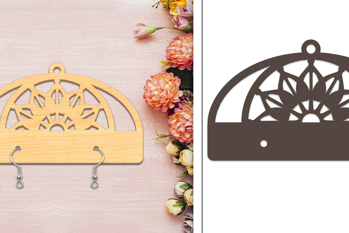 Σετ των 3 Intra απο ξύλο plywood 3mm-4mm πάχος - Στήριγμα σκουλαρίκια Laser Cut Δίασταση 3x3 cm INTRAFABR-103960394