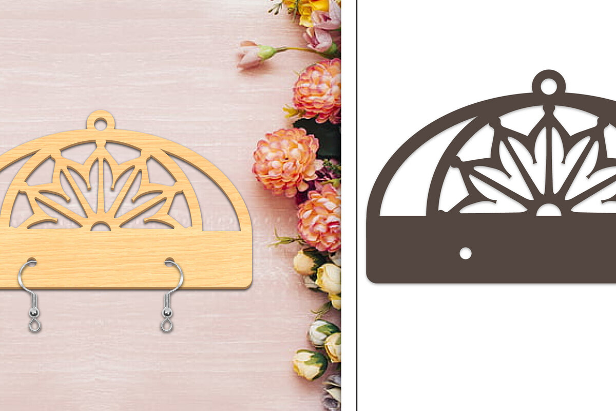 Σετ των 3 Intra απο ξύλο plywood 3mm-4mm πάχος - Στήριγμα σκουλαρίκια Laser Cut Δίασταση 3x3 cm INTRAFABR-103960540