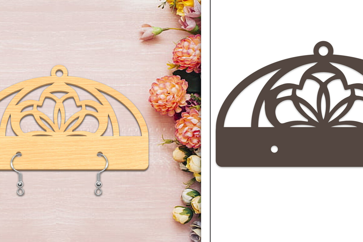 Σετ των 3 Intra απο ξύλο plywood 3mm-4mm πάχος - Στήριγμα σκουλαρίκια Laser Cut Δίασταση 3x3 cm INTRAFABR-103960642