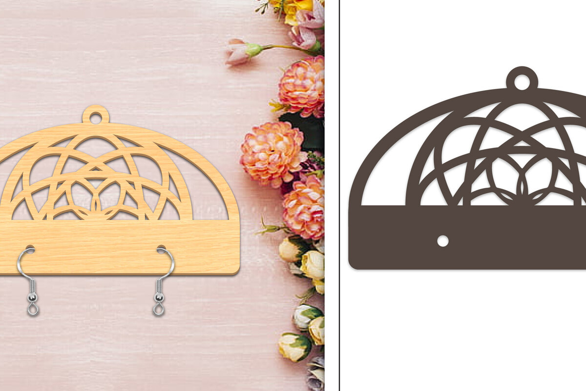 Σετ των 3 Intra απο ξύλο plywood 3mm-4mm πάχος - Στήριγμα σκουλαρίκια Laser Cut Δίασταση 3x3 cm INTRAFABR-103958429