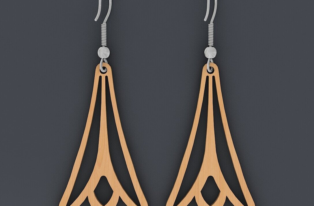 Σετ των 3 Intra απο ξύλο plywood 3mm-4mm πάχος - Earrings Jewelry Bundle / DIY Laser Cut Δίασταση 3x3 cm INTRAFABR-98711035