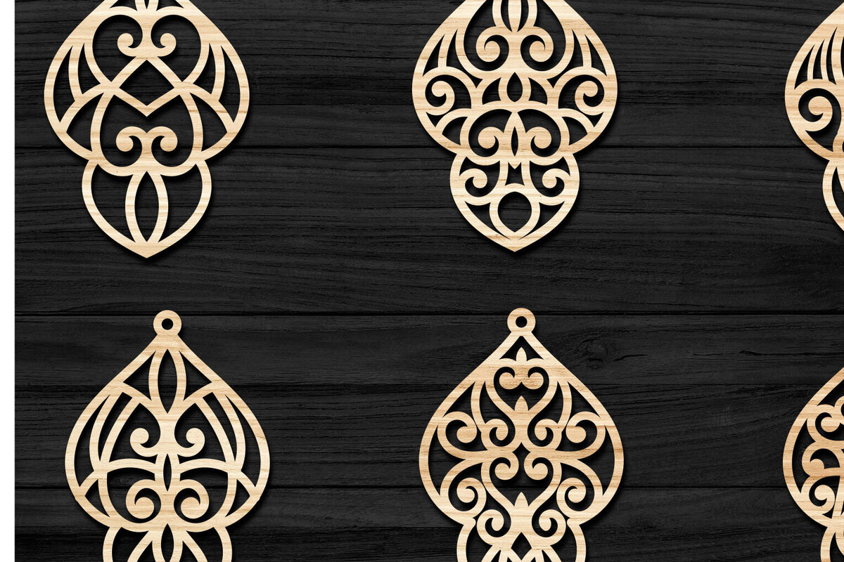 Σετ των 3 Intra απο ξύλο plywood 3mm-4mm πάχος - Σκουλαρίκια Jewelry Laser Cut  Bundle 31 Δίασταση 3x3 cm INTRAFABR-78343214