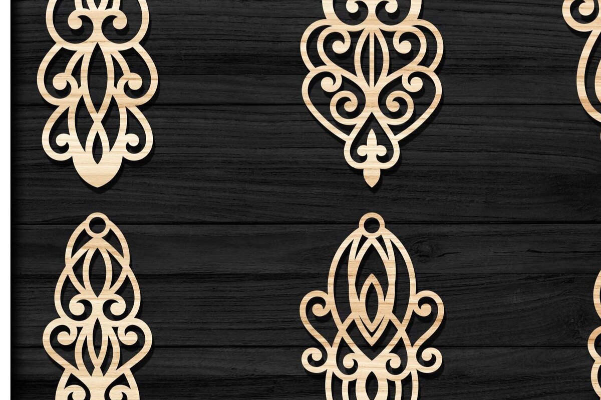 Σετ των 3 Intra απο ξύλο plywood 3mm-4mm πάχος - Σκουλαρίκια Jewelry Laser Cut  Bundle 51 Δίασταση 3x3 cm INTRAFABR-78344618
