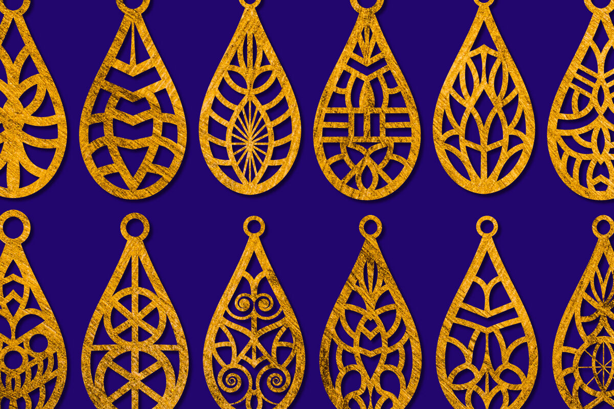 Σετ των 3 Intra απο ξύλο plywood 3mm-4mm πάχος - Σκουλαρίκια Κοσμήματα  Laser Cut Bundle Δίασταση 3x3 cm INTRAFABR-69330123