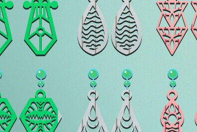 Σετ των 3 Intra απο ξύλο plywood 3mm-4mm πάχος - Σκουλαρίκια Laser cut Δίασταση 3x3 cm INTRAFABR-67847029