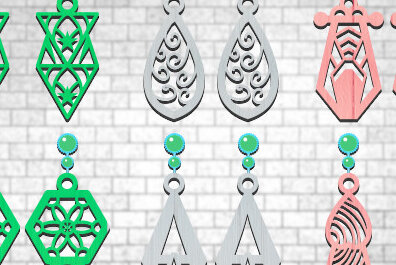 Σετ των 3 Intra απο ξύλο plywood 3mm-4mm πάχος - Σκουλαρίκια Laser cut Δίασταση 3x3 cm INTRAFABR-67847163