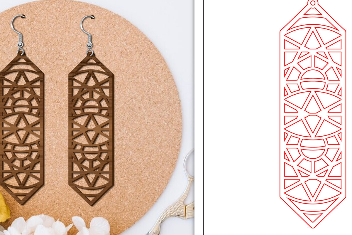 Σετ των 3 Intra απο ξύλο plywood 3mm-4mm πάχος - Σκουλαρίκια Laser Cut | Αφηρημένα σκουλαρίκια Δίασταση 3x3 cm INTRAFABR-114375651