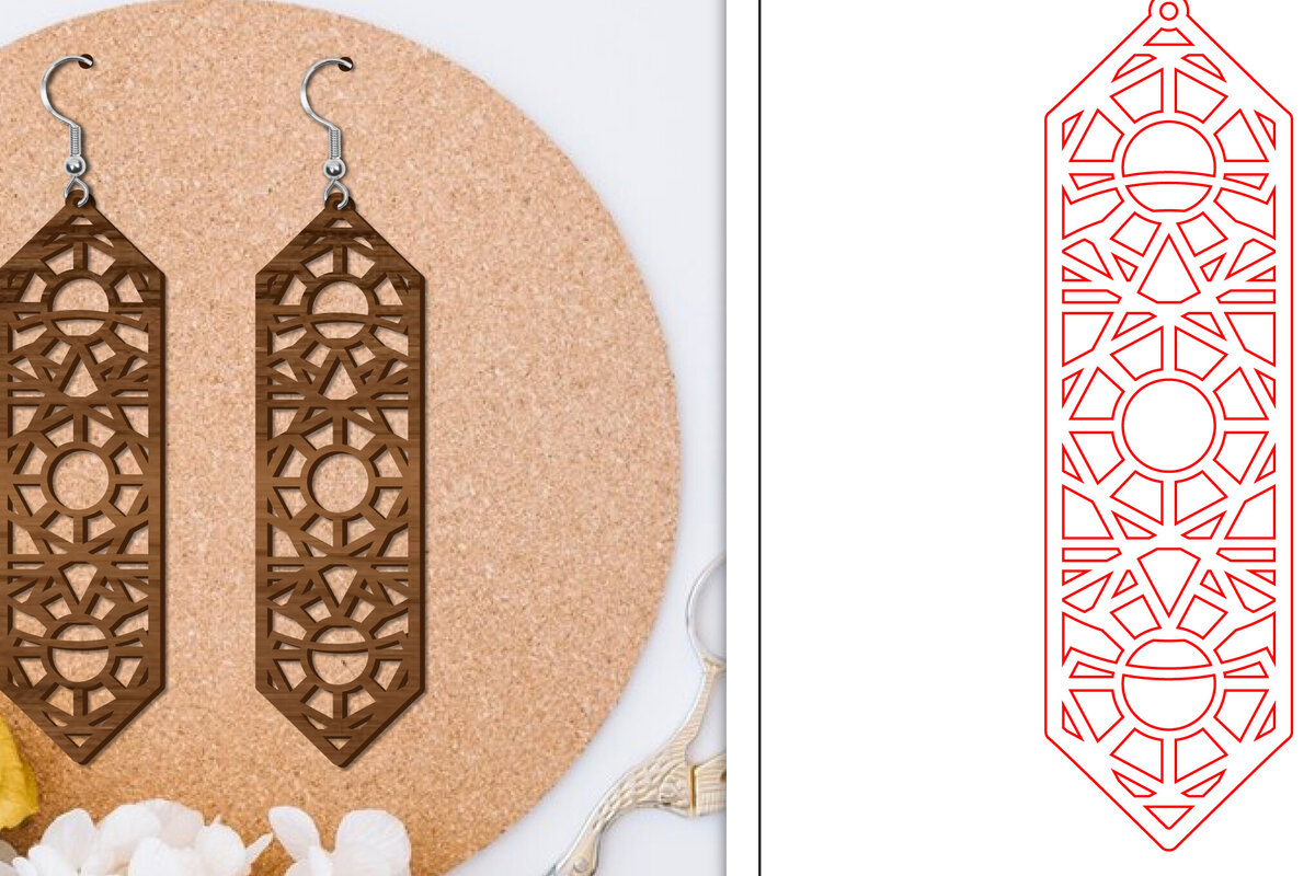 Σετ των 3 Intra απο ξύλο plywood 3mm-4mm πάχος - Σκουλαρίκια Laser Cut | Αφηρημένα σκουλαρίκια Δίασταση 3x3 cm INTRAFABR-114375669