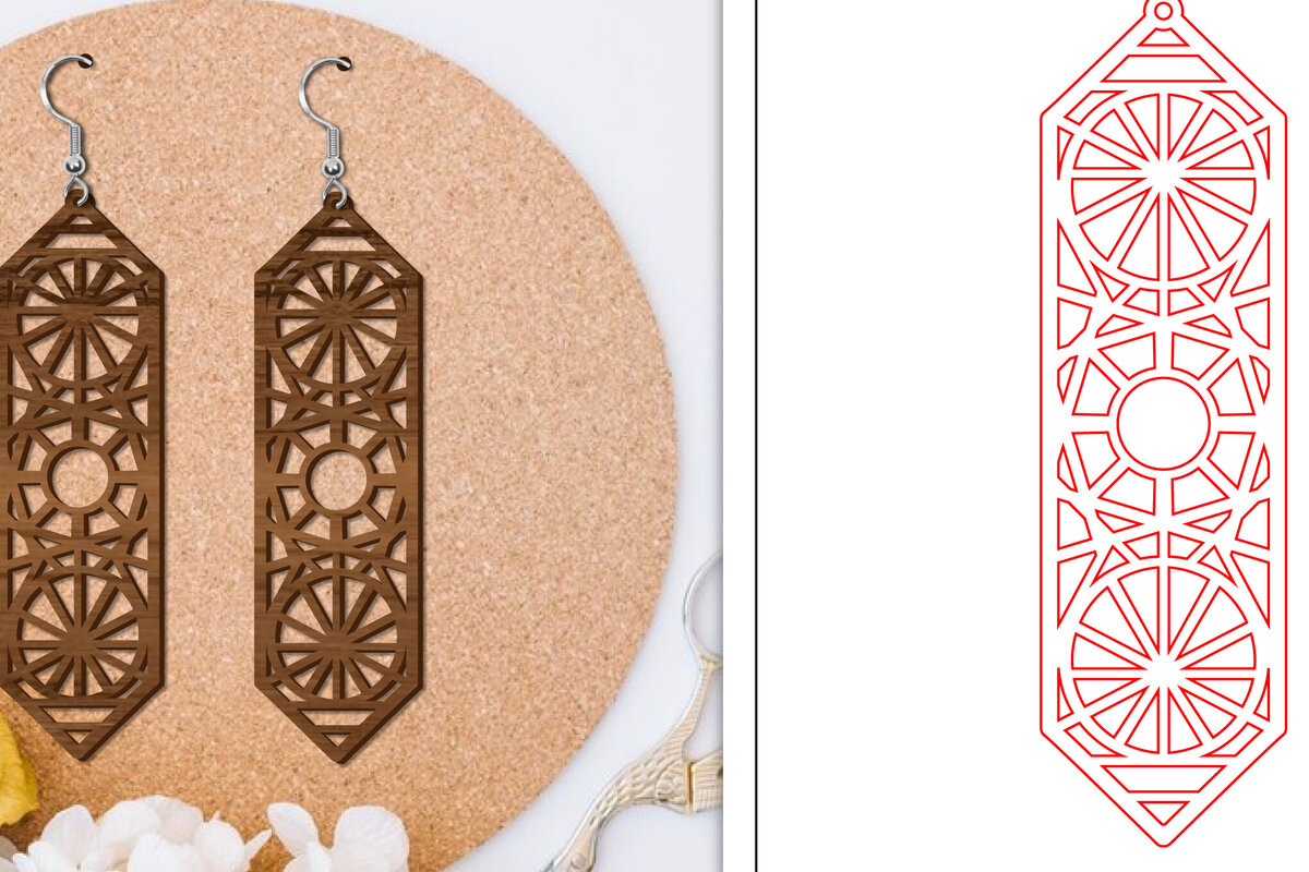 Σετ των 3 Intra απο ξύλο plywood 3mm-4mm πάχος - Σκουλαρίκια Laser Cut | Αφηρημένα σκουλαρίκια Δίασταση 3x3 cm INTRAFABR-114375728