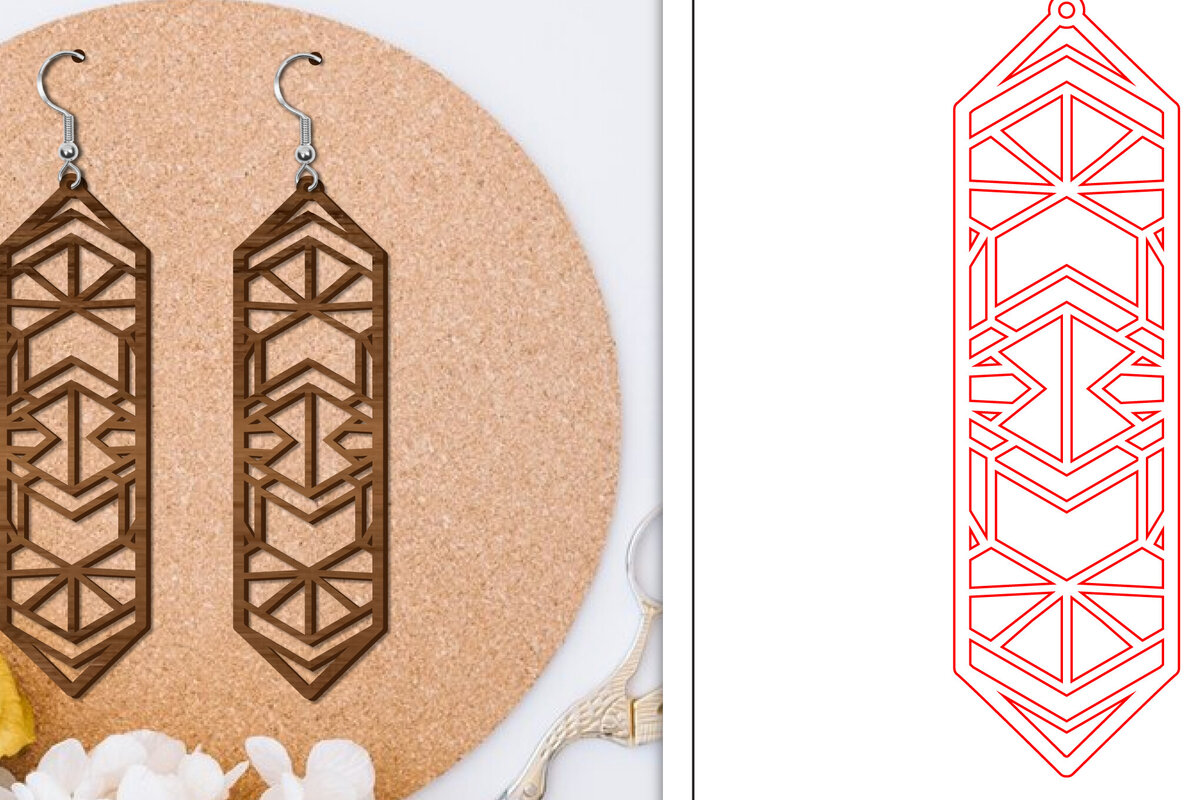 Σετ των 3 Intra απο ξύλο plywood 3mm-4mm πάχος - Σκουλαρίκια Laser Cut | Αφηρημένα σκουλαρίκια Δίασταση 3x3 cm INTRAFABR-114375752