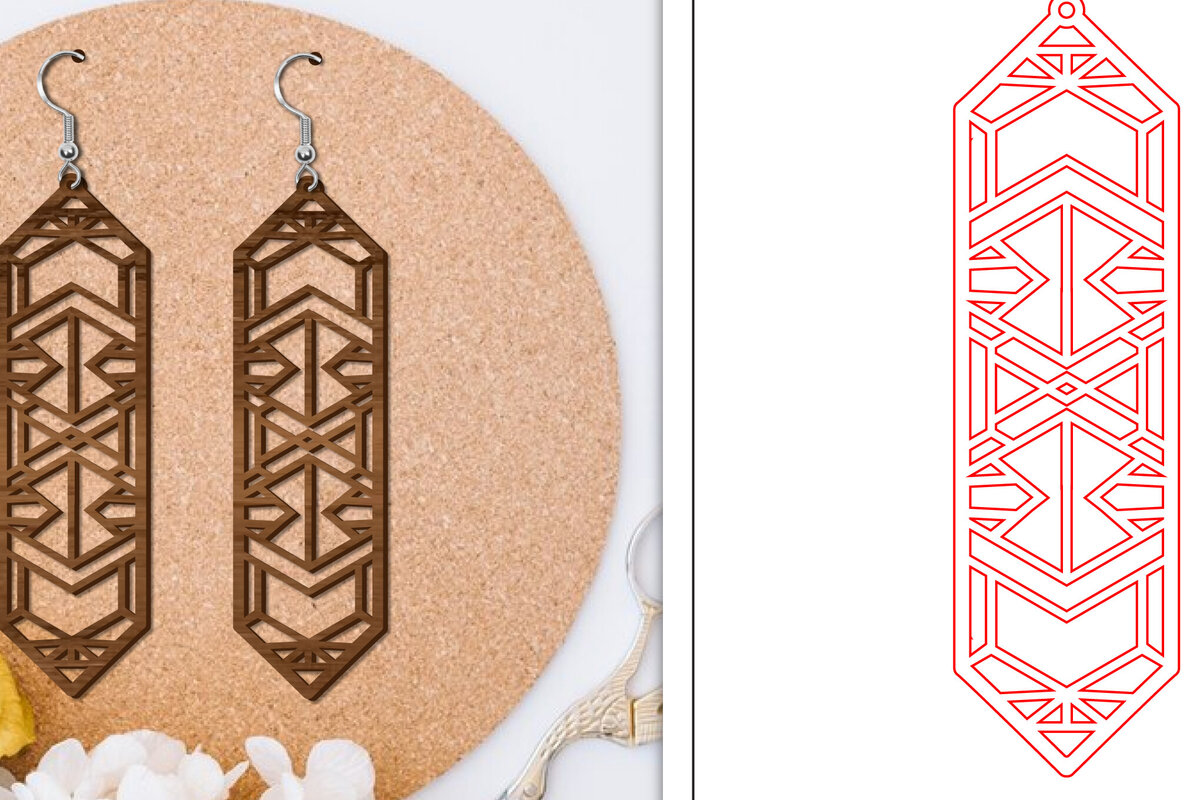 Σετ των 3 Intra απο ξύλο plywood 3mm-4mm πάχος - Σκουλαρίκια Laser Cut | Αφηρημένα σκουλαρίκια Δίασταση 3x3 cm INTRAFABR-114375765