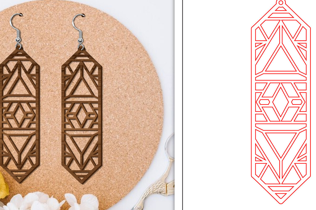 Σετ των 3 Intra απο ξύλο plywood 3mm-4mm πάχος - Σκουλαρίκια Laser Cut | Αφηρημένα σκουλαρίκια Δίασταση 3x3 cm INTRAFABR-114374516