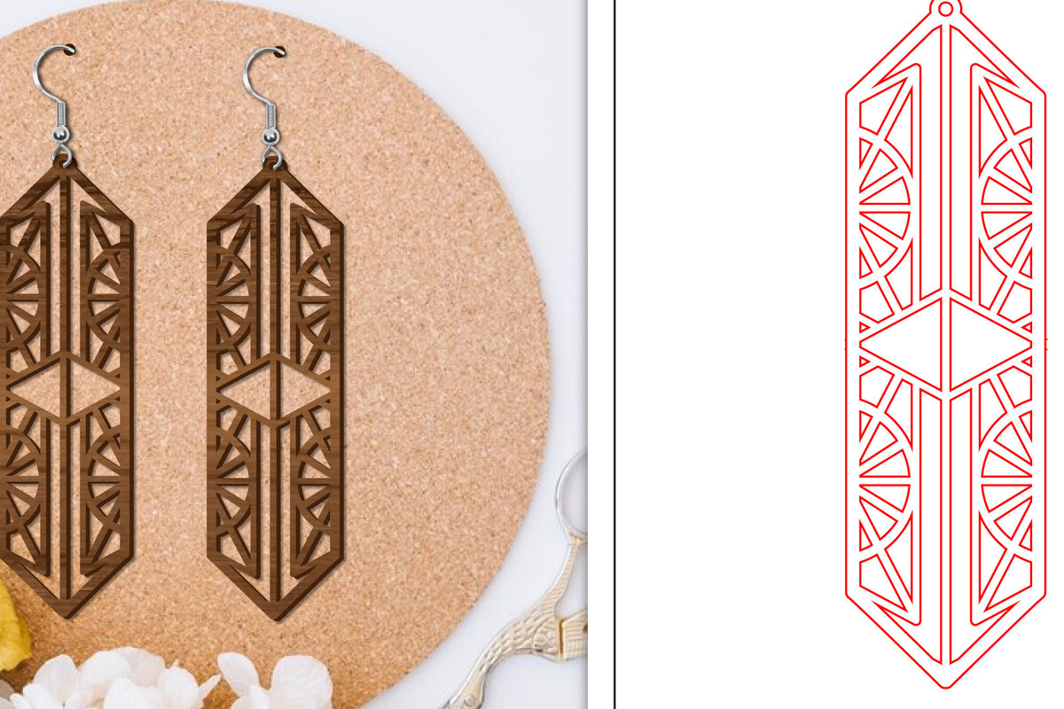 Σετ των 3 Intra απο ξύλο plywood 3mm-4mm πάχος - Σκουλαρίκια Laser Cut | Αφηρημένα σκουλαρίκια Δίασταση 3x3 cm INTRAFABR-114376061