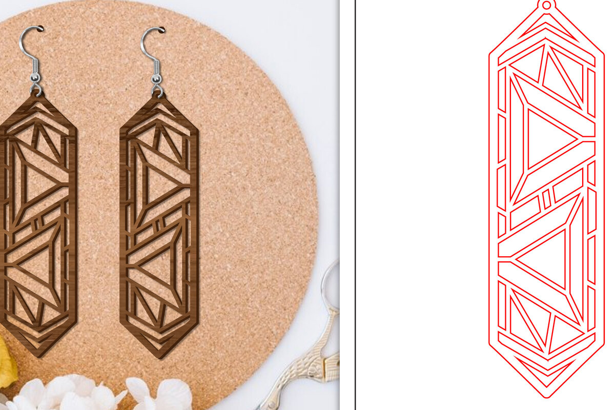 Σετ των 3 Intra απο ξύλο plywood 3mm-4mm πάχος - Σκουλαρίκια Laser Cut | Αφηρημένα σκουλαρίκια Δίασταση 3x3 cm INTRAFABR-114374557