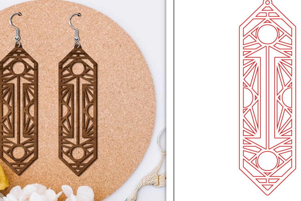 Σετ των 3 Intra απο ξύλο plywood 3mm-4mm πάχος - Σκουλαρίκια Laser Cut | Αφηρημένα σκουλαρίκια Δίασταση 3x3 cm INTRAFABR-114376224