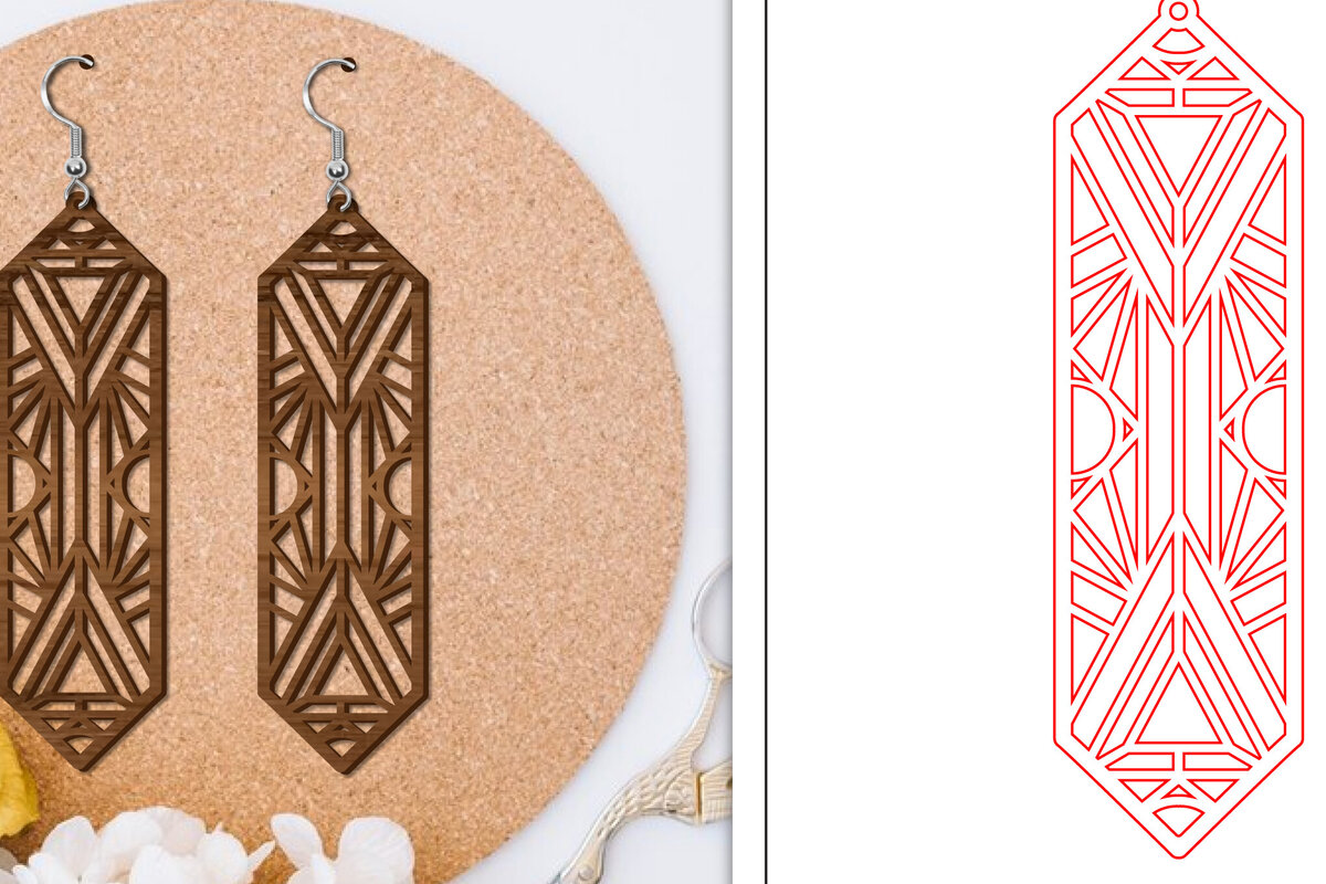 Σετ των 3 Intra απο ξύλο plywood 3mm-4mm πάχος - Σκουλαρίκια Laser Cut | Αφηρημένα σκουλαρίκια Δίασταση 3x3 cm INTRAFABR-114376245