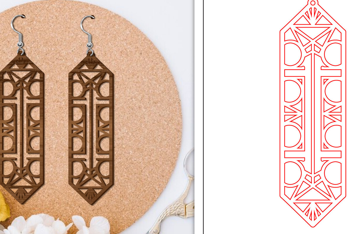 Σετ των 3 Intra απο ξύλο plywood 3mm-4mm πάχος - Σκουλαρίκια Laser Cut | Αφηρημένα σκουλαρίκια Δίασταση 3x3 cm INTRAFABR-114376317