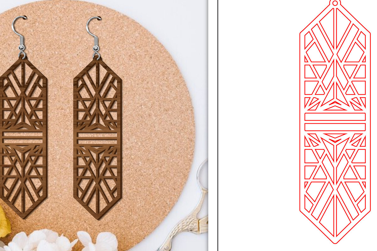 Σετ των 3 Intra απο ξύλο plywood 3mm-4mm πάχος - Σκουλαρίκια Laser Cut | Αφηρημένα σκουλαρίκια Δίασταση 3x3 cm INTRAFABR-114376366