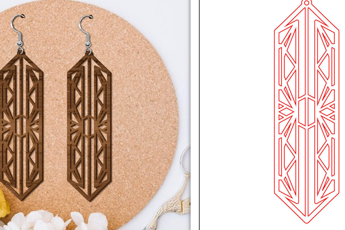 Σετ των 3 Intra απο ξύλο plywood 3mm-4mm πάχος - Σκουλαρίκια Laser Cut | Αφηρημένα σκουλαρίκια Δίασταση 3x3 cm INTRAFABR-114376396