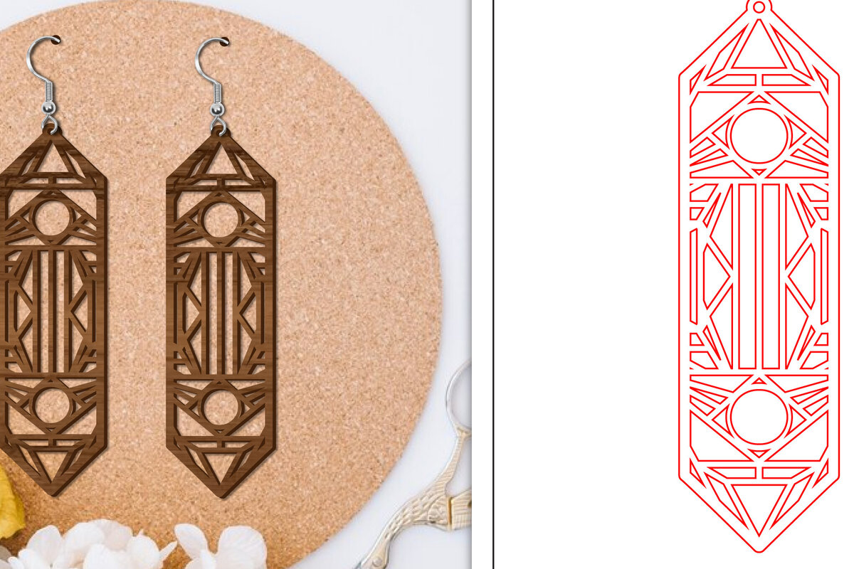 Σετ των 3 Intra απο ξύλο plywood 3mm-4mm πάχος - Σκουλαρίκια Laser Cut | Αφηρημένα σκουλαρίκια Δίασταση 3x3 cm INTRAFABR-114376419