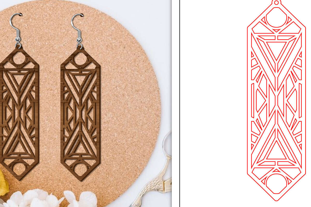 Σετ των 3 Intra απο ξύλο plywood 3mm-4mm πάχος - Σκουλαρίκια Laser Cut | Αφηρημένα σκουλαρίκια Δίασταση 3x3 cm INTRAFABR-114376507