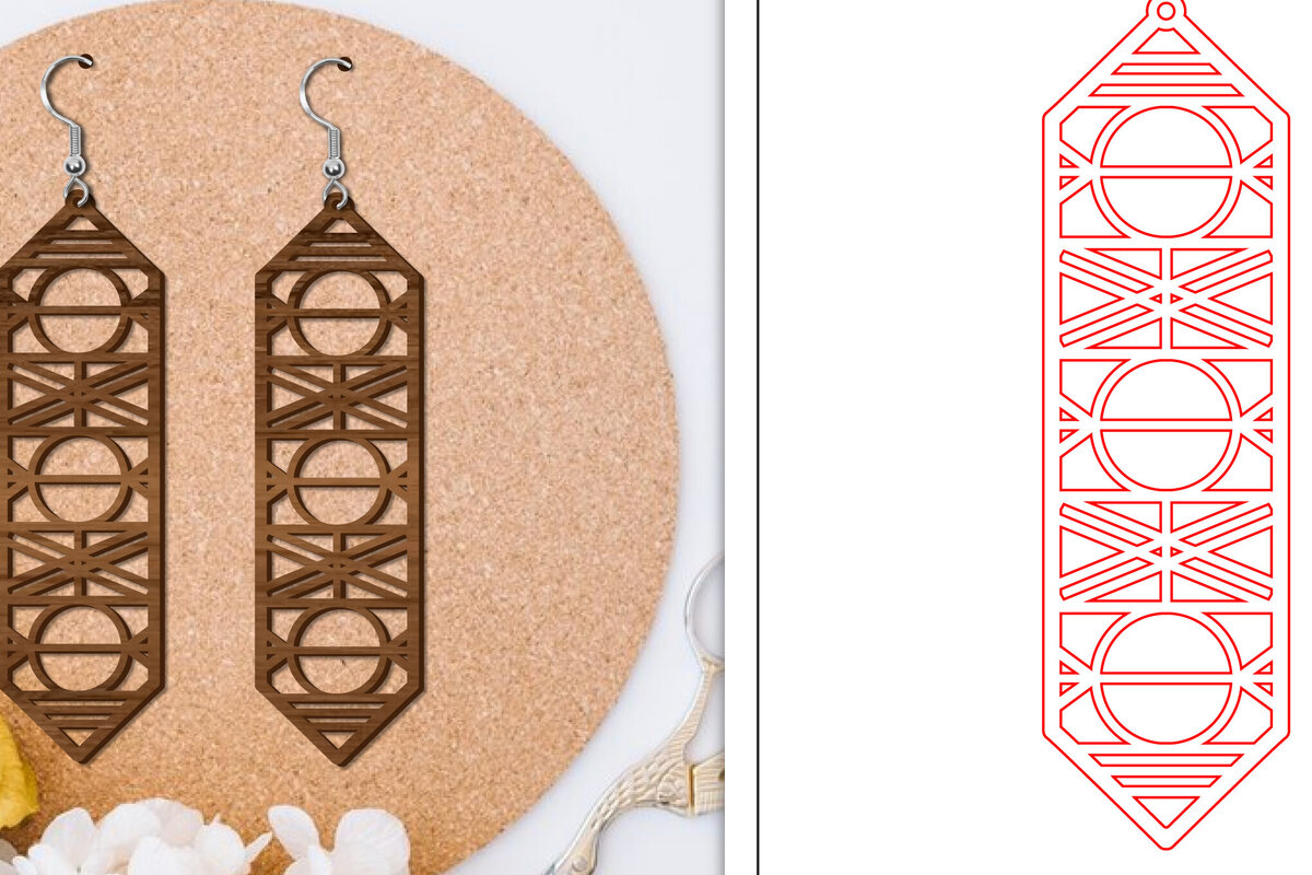 Σετ των 3 Intra απο ξύλο plywood 3mm-4mm πάχος - Σκουλαρίκια Laser Cut | Αφηρημένα σκουλαρίκια Δίασταση 3x3 cm INTRAFABR-114375468