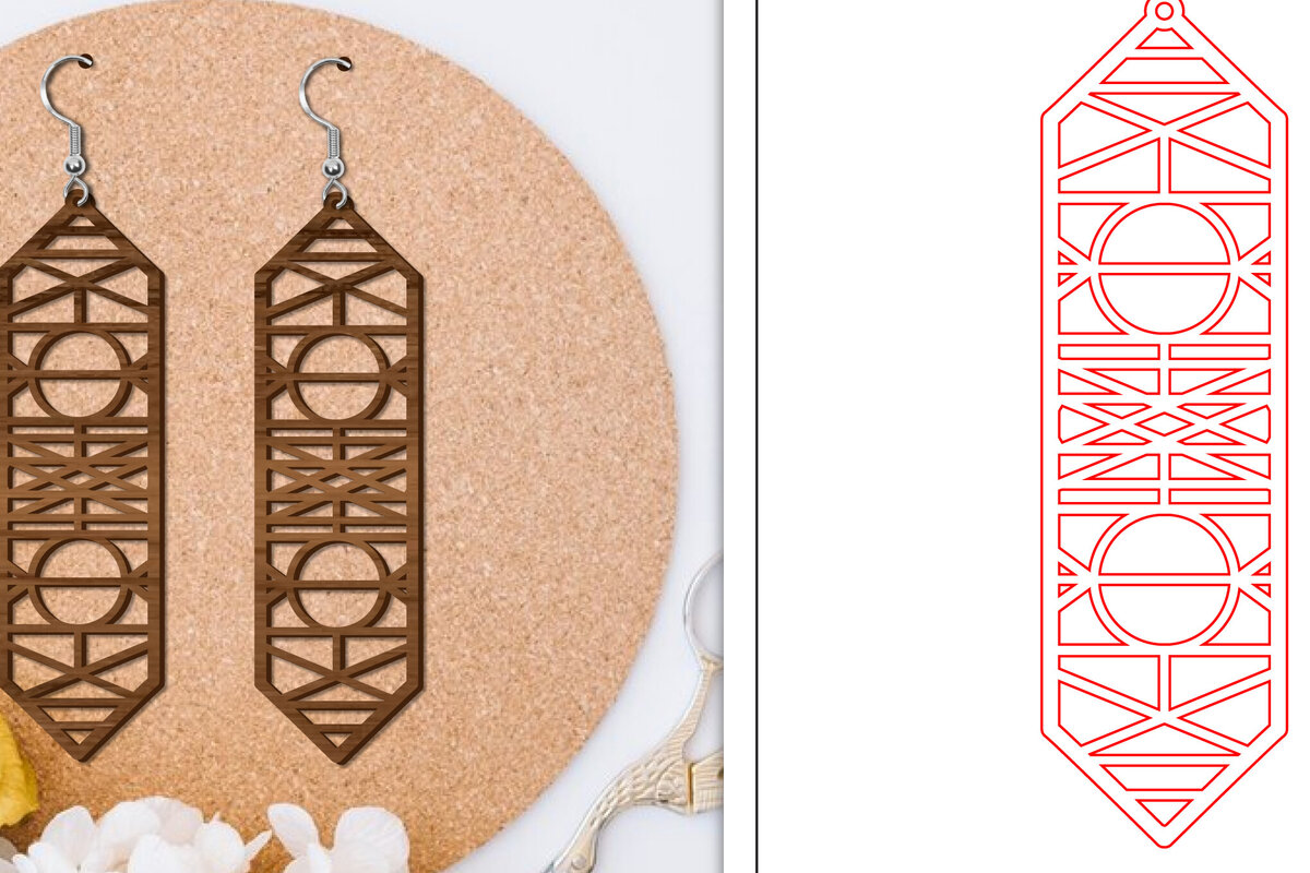 Σετ των 3 Intra απο ξύλο plywood 3mm-4mm πάχος - Σκουλαρίκια Laser Cut | Αφηρημένα σκουλαρίκια Δίασταση 3x3 cm INTRAFABR-114375490