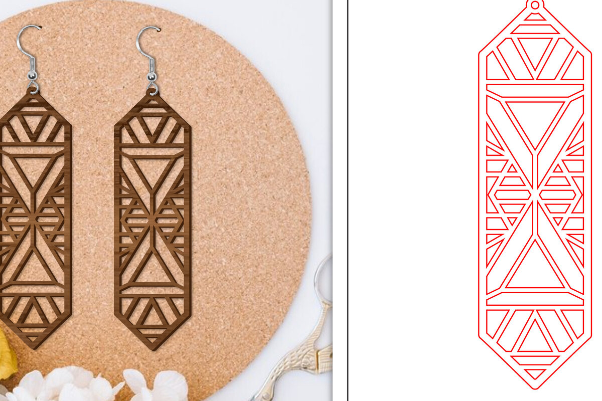 Σετ των 3 Intra απο ξύλο plywood 3mm-4mm πάχος - Σκουλαρίκια Laser Cut | Αφηρημένα σκουλαρίκια Δίασταση 3x3 cm INTRAFABR-114374437