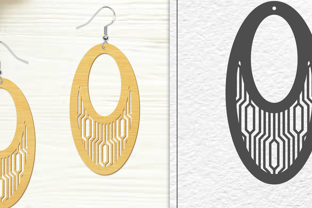 Σετ των 3 Intra απο ξύλο plywood 3mm-4mm πάχος - Σκουλαρίκια Laser Cut | Σχέδιο σκουλαρίκια Δίασταση 3x3 cm INTRAFABR-102045397