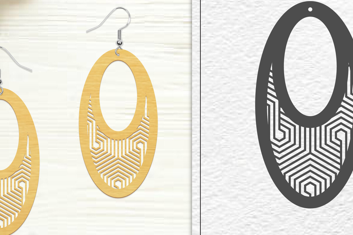 Σετ των 3 Intra απο ξύλο plywood 3mm-4mm πάχος - Σκουλαρίκια Laser Cut | Σχέδιο σκουλαρίκια Δίασταση 3x3 cm INTRAFABR-102045506