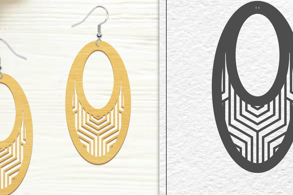 Σετ των 3 Intra απο ξύλο plywood 3mm-4mm πάχος - Σκουλαρίκια Laser Cut | Σχέδιο σκουλαρίκια Δίασταση 3x3 cm INTRAFABR-102045626