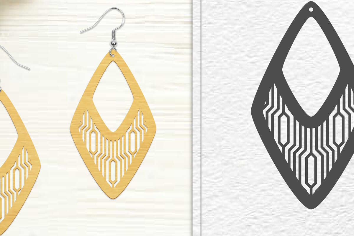 Σετ των 3 Intra απο ξύλο plywood 3mm-4mm πάχος - Σκουλαρίκια Laser Cut | Σχέδιο σκουλαρίκια Δίασταση 3x3 cm INTRAFABR-102045926