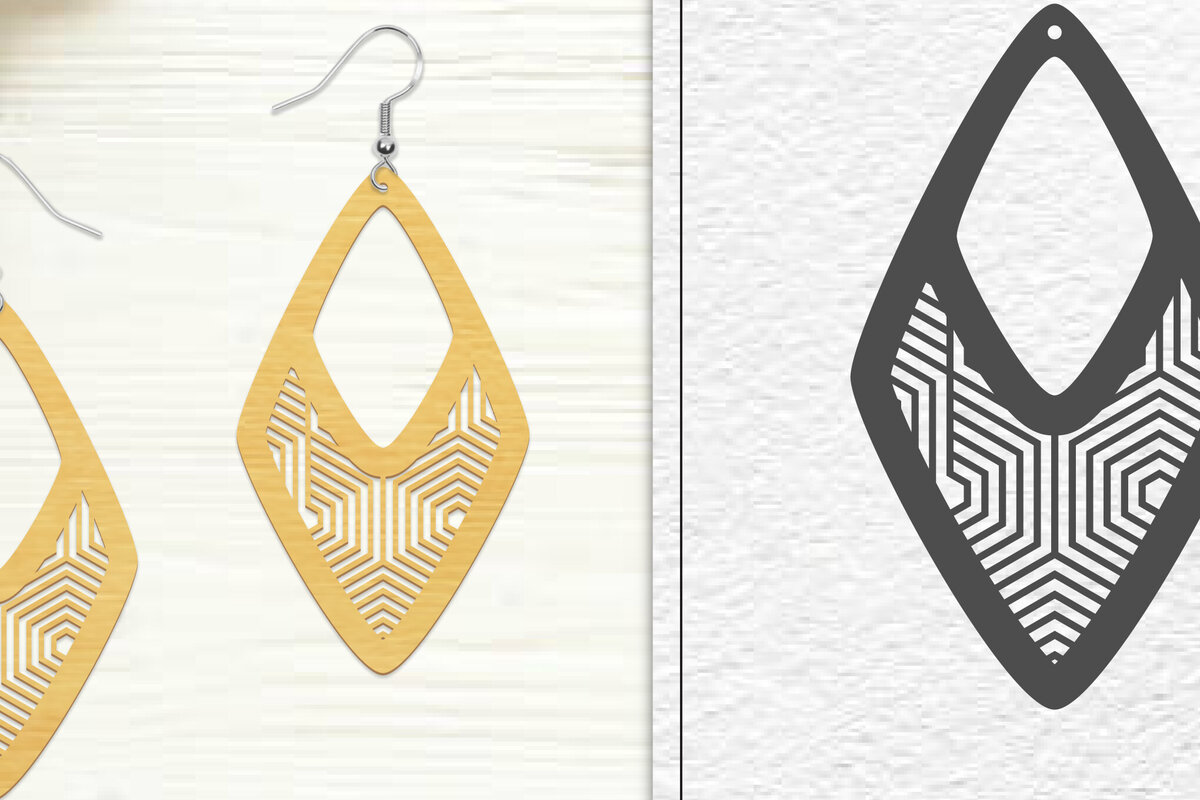 Σετ των 3 Intra απο ξύλο plywood 3mm-4mm πάχος - Σκουλαρίκια Laser Cut | Σχέδιο σκουλαρίκια Δίασταση 3x3 cm INTRAFABR-102046049